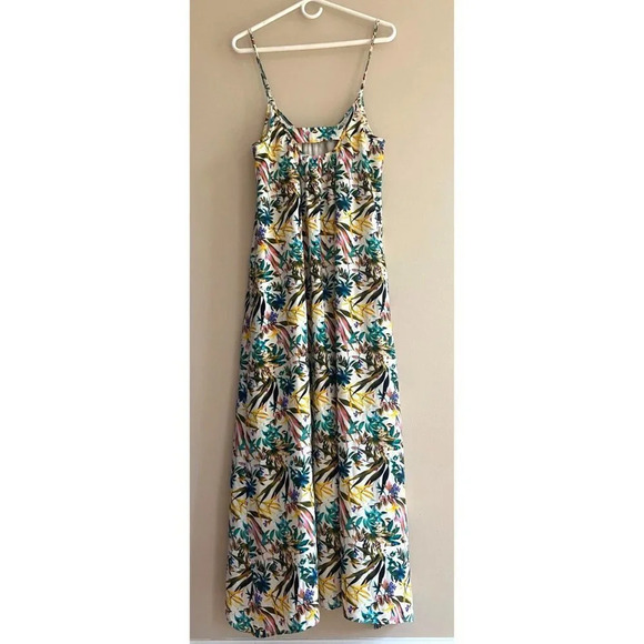 Bishop & Young Small Tropical Leaves Floral Maxi Dress Resortwear Hi-Lo Anthro - Picture 6 of 13